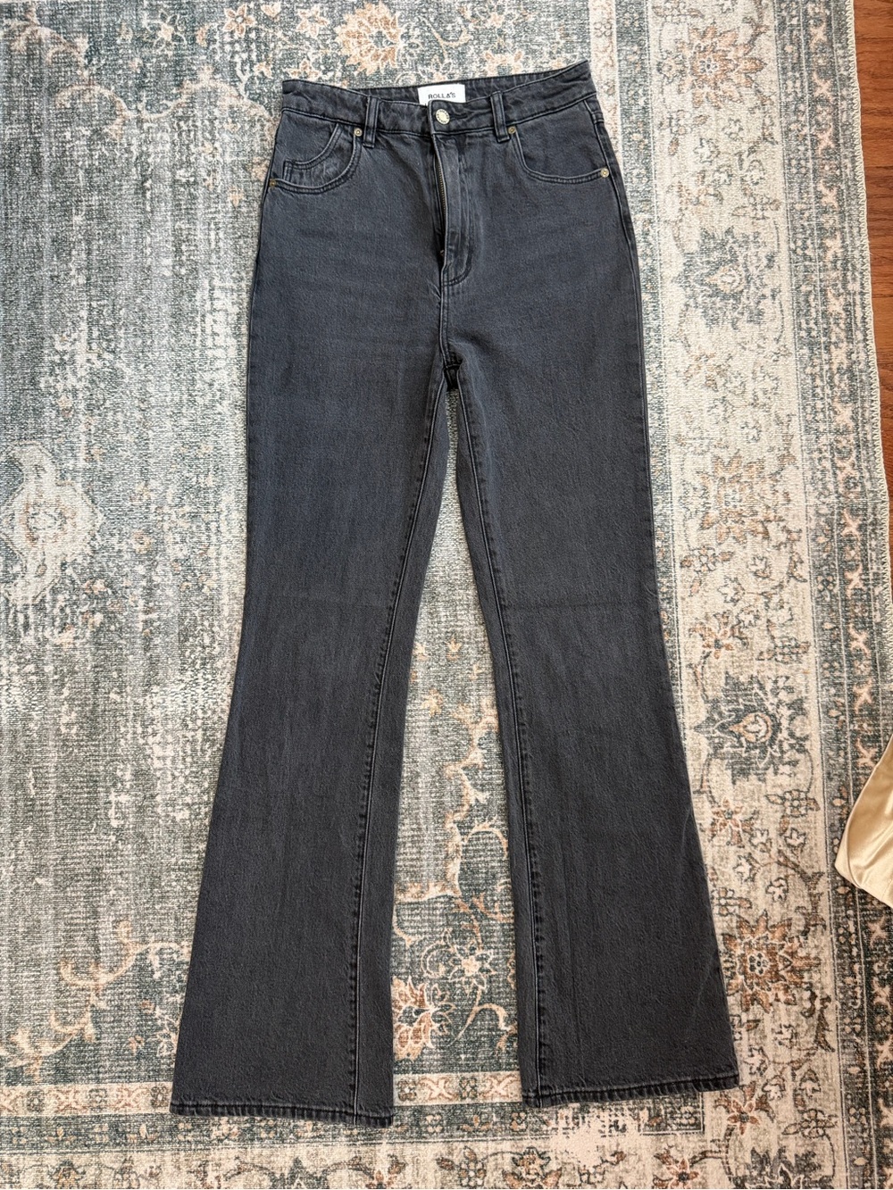 ROLLA'S Black High-Rise Bootcut Jeans
